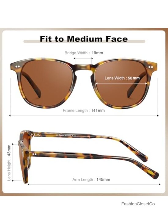Retro Square Polarized Sunglasses for Women Handcrafted Acetate Frame UV main image 4